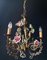 Antique Chandelier with Ceramic Roses, 1960s 4