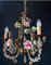 Antique Chandelier with Ceramic Roses, 1960s 1