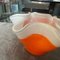 Modern Orange and White Murano Glass Vase in the manner of Venini, 1970s 10