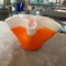 Modern Orange and White Murano Glass Vase in the manner of Venini, 1970s 7