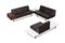 Modular Lounge System in Dark Brown Leather by George Nelson, 1950s 1