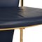 Chairs in Blue Leather and Golden Metal from Ronald Schmitt, Set of 4 3