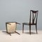 Vintage Chairs in Wood and Velvet, Italy, 1950s, Set of 8, Image 8