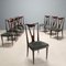 Vintage Chairs in Wood and Velvet, Italy, 1950s, Set of 8, Image 1