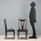 Vintage Chairs in Wood and Velvet, Italy, 1950s, Set of 8, Image 2