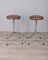 Vintage Hocker aus Metall & Leder, Italien, 1970er, 2er Set 1