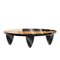 Ludwika Oval Center Table in Wood Abstract Print by Hommés Studio 1