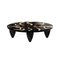 Birds Oval Center Table in Wood Abstract Print by Hommés Studio 1