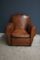 French Moustache Back Cognac Leather Club Chair, 1940s 1