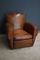 French Moustache Back Cognac Leather Club Chair, 1940s 2