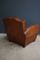 French Moustache Back Cognac Leather Club Chair, 1940s 5