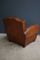 French Moustache Back Cognac Leather Club Chair, 1940s, Image 5