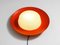 Large Mid-Century Wall or Ceiling Lamp in Glass with Red Metal Reflector from Kaiser Leuchten, 1950s 17