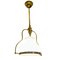 Mid-Century French Brass and Opaline Glass Pendant Light, 1950s, Image 4
