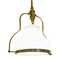 Mid-Century French Brass and Opaline Glass Pendant Light, 1950s, Image 7