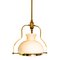 Mid-Century French Brass and Opaline Glass Pendant Light, 1950s, Image 2