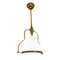 Mid-Century French Brass and Opaline Glass Pendant Light, 1950s, Image 3
