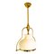 Mid-Century French Brass and Opaline Glass Pendant Light, 1950s, Image 6