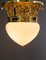 Large Art Deco Ceiling Lamp with Original Opal Glass Shade, Vienna, 1920s 5