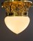 Large Art Deco Ceiling Lamp with Original Opal Glass Shade, Vienna, 1920s 2