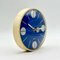 Wanduhr mit blauem Zifferblatt und beigem Gehäuse von Krups, 1970er 5