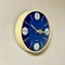 Wanduhr mit blauem Zifferblatt und beigem Gehäuse von Krups, 1970er 10