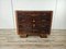 Art Deco Chest of Drawers in Burl and Mahogany Feather with Marble Top and Brass Handles, 1940s 1
