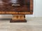 Art Deco Chest of Drawers in Burl and Mahogany Feather with Marble Top and Brass Handles, 1940s 24