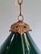Art Deco Conical Green Opaline Pendant Light, 1920s-1930s 5