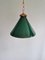 Art Deco Conical Green Opaline Pendant Light, 1920s-1930s 8