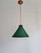 Art Deco Conical Green Opaline Pendant Light, 1920s-1930s 3