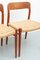 Vintage Dining Chairs in Teak by Niels Otto Møller for J. L. Møller Möbelfabrik, 1950s, Set of 4 14