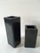 Black Cube Stoneware Vases, 1970s, Set of 2 3