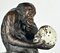 Hugo Wolfgang Reinhold, Ape with Skull, Bronze, Signed, Foundry Mark, Casting Before 1900 2