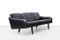 Dänisches Vintage Sofa aus Schwarzem Leder, 1960er 2