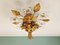 Florentine Ceiling Light in Gilded Metal and Crystal from Banci Firenze, 1970s 3
