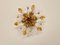 Florentine Ceiling Light in Gilded Metal and Crystal from Banci Firenze, 1970s 8