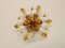 Florentine Ceiling Light in Gilded Metal and Crystal from Banci Firenze, 1970s 1