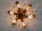 Florentine Ceiling Light in Gilded Metal and Crystal from Banci Firenze, 1970s 2