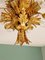 Florentine Ceiling Light in Gilded Metal and Crystal from Banci Firenze, 1970s 5