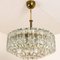 Glass & Brass Chandelier by J.T. Kalmar, 1960s 3