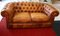Divano Chesterfield in pelle e legno color whisky, anni '60, Immagine 3