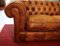 Divano Chesterfield in pelle e legno color whisky, anni '60, Immagine 9
