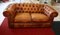 Chesterfield Sofa in Whisky-Coloured Leather and Wood, 1960s 6