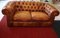Chesterfield Sofa in Whisky-Coloured Leather and Wood, 1960s 5