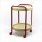 Vintage Bar Cart with Red Metal Frame and Beige Trays, 1960s 5