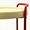 Vintage Bar Cart with Red Metal Frame and Beige Trays, 1960s 6