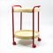 Vintage Bar Cart with Red Metal Frame and Beige Trays, 1960s 3