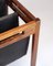 Danish Magazine Holder in Rosewood and Black Canvas, 1960s 3