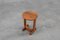 Table d'Appoint Ronde Art Déco en Chêne avec Pied Courbé, France, 1920s 11